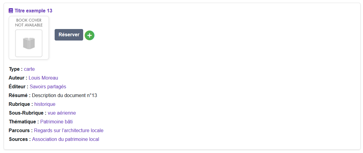 Fiche détaillée d’un document